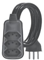 Extensao baby tripla 3 mts preto plastimar