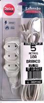 Extensão Bipolar Bivolt Slim 5 Metros Branco 10A Dolce Home