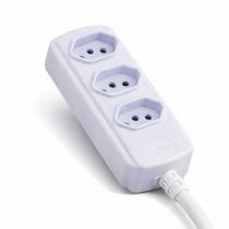 Extensao Bivolt 3 Tomadas Tripolar 20A 3 metros Cabo PP 3 x 2,5mm Branca - Force Line Extensao Bivolt 3 Tomadas Tripolar 20A 3 metros Cabo PP 3 x 2,5mm Branca - Force Line