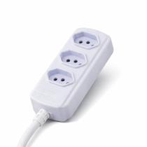 Extensao Bivolt 3 Tomadas Tripolar 20A 5 metros Cabo PP 3 x 2,5mm Branca - Force Line Extensao Bivolt 3 Tomadas Tripolar 20A 5 metros Cabo PP 3 x 2,5mm Branca - Force Line