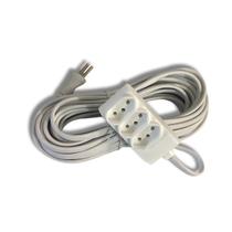 Extensão branca com 3 Tomadas 2P+T 10A 250V com cabo de 10M - Fame Extensão branca com 3 Tomadas 2P+T 10A 250V com cabo de 10M - Fame