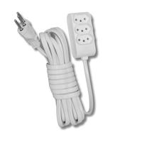 Extensão Branca com 3 Tomadas 2P+T 10A 250V com cabo de 5M - Fame