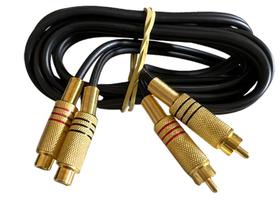 Extensão Cabo 2 Rca 2 Rca Metal Gold Audio Tv Home 10 Metros