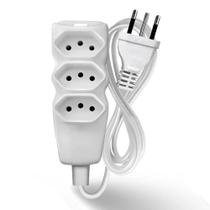 Extensao Cabo 2P T PP Plano 3X0,75 3M Branca Extensao Cabo 2P T PP Plano 3X0,75 3M Branca