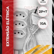Extensão Cabo 2p T Pp Plano 3x0,75 5m Branca Extensão Cabo 2p T Pp Plano 3x0,75 5m Branca