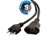 Extensão Cabo De Força 10A Novo Padrão - Kit 5