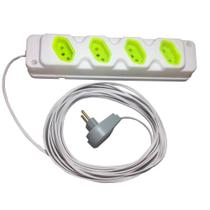 Extensão Cabo Paralelo 10a 02 Metros 4 Tomadas 2x1,5mm