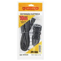 Extensão cabo pl 2x0,75 10 metros preta 104 - MEGATRON