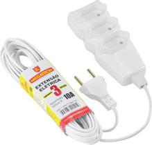Extensao Cabo PL 2X0,75 3 Metros Branca 97