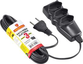 Extensao Cabo PL 2X0,75 3 Metros Preta 98 - Megatron
