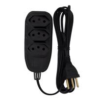 Extensao Cabo Pp 3 Vias 1,5 Metros 10a Preto - Ilumi