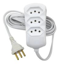 Extensao Cabo PP com 3 Tomadas 2P+T 10A/250V
