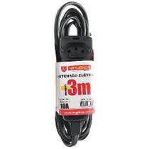 Extensao Cabo PP Plano 3X0,75 3 Metros Preta 57