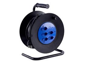 Extensão Carretel Suporte Alumínio 5 tomadas Tripolar 10A Bivolt 20 Metros 3 x 1,00mm - Force Line Extensão Carretel Suporte Alumínio 5 tomadas Tripolar 10A Bivolt 20 Metros 3 x 1,00mm - Force Line