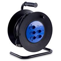 Extensão com Carretel Tripolar 30m Preto 5 Tomadas 10A FORCELINE-0181200019 Extensão com Carretel Tripolar 30m Preto 5 Tomadas 10A FORCELINE-0181200019