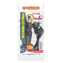Extensao com Plugue 2P T PP Plano 90º 3X0,75 1,5M Preta Extensao com Plugue 2P T PP Plano 90º 3X0,75 1,5M Preta