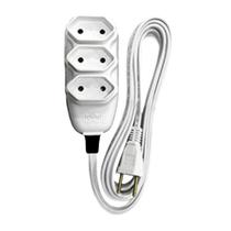 Extensao Compacta Cabo Pp 3 Vias 3 Metros 10a Branco - Ilumi