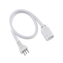 Extensão Cordão Prolongador Tripolar 20A 80Cm Bivolt Branco - Force Line Extensão Cordão Prolongador Tripolar 20A 80Cm Bivolt Branco - Force Line