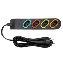 Extensão Daneva Multi, 4 Tomadas, 10A, 250V, Cabo 5m, Preto - DN1850 Extensão Daneva Multi, 4 Tomadas, 10A, 250V, Cabo 5m, Preto - DN1850