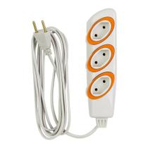 Extensão Daneva no Shock Branco 3 Tomadas 2,0X0, 75mm 10M 2P 10A