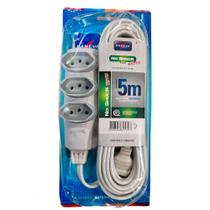 Extensao Daneva No Shock Pp 0,75Mm 2 Polos + Terra Cinza - 5M - 1539 Extensao Daneva No Shock Pp 0,75Mm 2 Polos + Terra Cinza - 5M - 1539