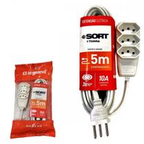 Extensao Daneva Sort 2 Polos + Terra Pp 0,75Mm Gelo - 5M - 1780 Extensao Daneva Sort 2 Polos + Terra Pp 0,75Mm Gelo - 5M - 1780