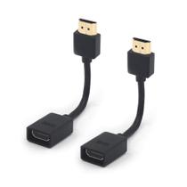 Extensão de adaptador giratório HDMI macho para fêmea, 14 cm, pacote com 2 unidades VCE