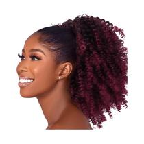 Extensão de Cabelo Afro Sintético - Rabo de Cavalo Curto e Encaracolado com Cordão