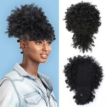 Extensão de cabelo com rabo de cavalo Fayasu Afro Puff Kinky Curly 1B Extensão de cabelo com rabo de cavalo Fayasu Afro Puff Kinky Curly 1B