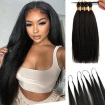 Extensão de cabelo humano em crochê Smartinnov Yaki Straight 22cm