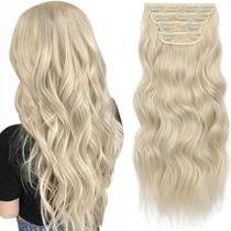 Extensão de cabelo KookaStyle Long Wavy Platinum Blonde 50 cm, 4 peças