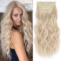 Extensão de cabelo LEEONS Long Wavy Synthetic 50 cm Cinza Marrom