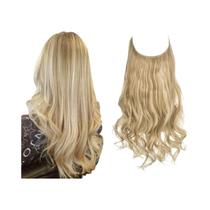 Extensão De Cabelo Natural Com Clipe, Onda Longa Sintética, Em Tons De Preto, Loiro E Rosa, Com Fio