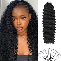 Extensão de Cabelo Nvnvdij Ondulado Profundo 71 cm 120 g Preto Extensão de Cabelo Nvnvdij Ondulado Profundo 71 cm 120 g Preto