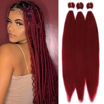 Extensão de Cabelo Royota 66cm Borgonha Pré-Esticada Pacote com 3 Unidades