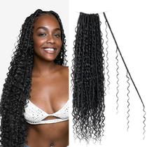Extensão de cabelo SAMBRAID 24" Boho Goddess Locs, 8 pacotes 1B