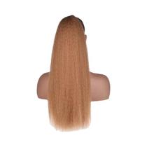 Extensão De Cabelo Sintético Com Clip Em Rabo De Cavalo Puff Yaki Liso De 22 Polegadas Para Mulheres