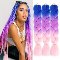 Extensão de cabelo trançada AFNOTE Ombre Pink 60 cm, 3 unidades Extensão de cabelo trançada AFNOTE Ombre Pink 60 cm, 3 unidades