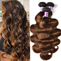 Extensão de Cabelo UNICE Ombre Marrom Loiro Body Wave 45-56 cm