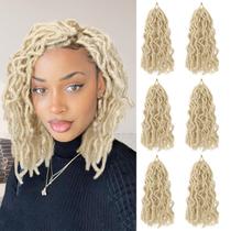 Extensão de cabelo WIGNEE 20 cm Faux Locs 27/613 Blonde, 6 pacotes