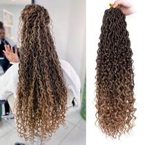 Extensão de cabelo ZRQ Boho Faux Locs Crochet 24 polegadas, 8 pacotes