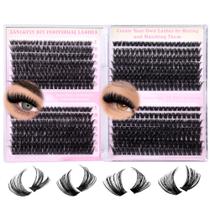 Extensão de cílios zanlufly Lash Clusters D-Curly 9-16 mm 560 unidades