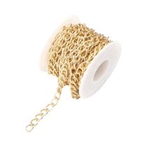 Extensão De Corrente Torcida Em Ouro, Prata E Alumínio Para DIY, Rolo De 2-5 Jardas