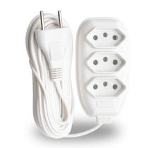 Extensão de Energia 3 Tomadas com 2 metros 3 metros e 5 metros COR BRANCA