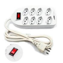Extensão de Energia com 8 Tomadas 2 Metros 110v/220v Bivolt Branco Perfeita para Escritórios Extensão de Energia com 8 Tomadas 2 Metros 110v/220v Bivolt Branco Perfeita para Escritórios