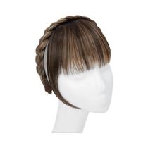 Extensão De Franja Sintética Feminina, Extensão Longa Lateral Natural Preta Marrom Loira Cabelo