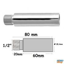 Extensão de Latão Cromado de 1/2 x 60mm para Torneiras Chuveiros - 171503