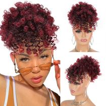 Extensão de rabo de cavalo Cetiq Drawstring Afro Puff Red Curly