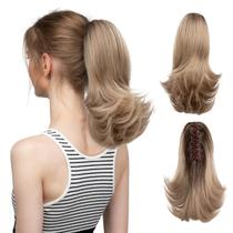 Extensão de rabo de cavalo CJL HAIR Ombre Blonde Curly 30cm para mulheres