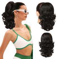 Extensão de rabo de cavalo: Flufymooz, 35 cm, cabelo sintético, preto, marrom Extensão de rabo de cavalo: Flufymooz, 35 cm, cabelo sintético, preto, marrom